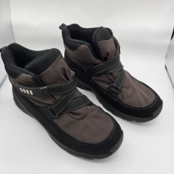 Lands Ends Boots Mens 10 D Bootie Adjustable Strap Ankle‎ High Brown Leather - Picture 1 of 10
